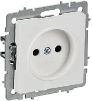 Розетка BRITE РС10-1-0-БрАБ 10А без заземл. без защ. шторок механизм арктич. бел. IEK BR-R10-10-K91