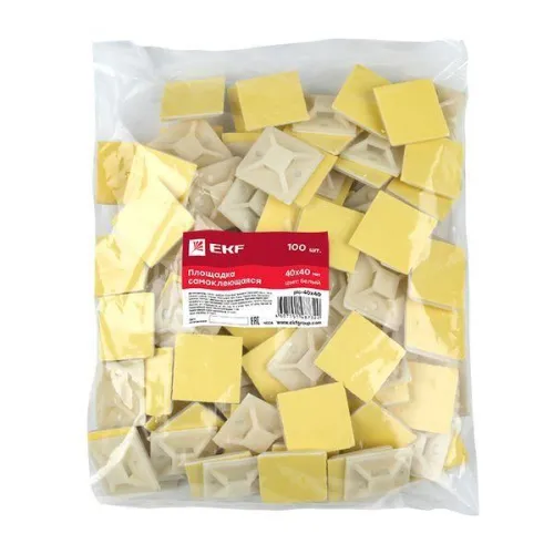 Площадка самоклеящаяся 40х40мм бел. (уп.100шт) EKF plc-40x40 фото 3