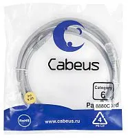 Патч-корд U/UTP кат.6 PC-UTP-RJ45-Cat.6-3m-LSZH 2xRJ45/8p8c неэкранир. LSZH 3м сер. Cabeus 8880c
