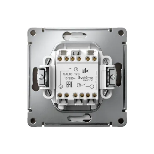 Выключатель кнопочный 2-кл. ArtGallery 10AX быстрозажим. клем. механизм мокко SE GAL000617S фото 4