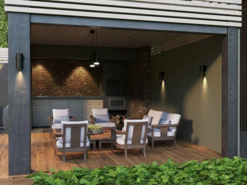 Светильник 5112 GU10 IP65 уличный настенный сер. IEK LT-UPU0-5112-GU10-1-K03 фото 3