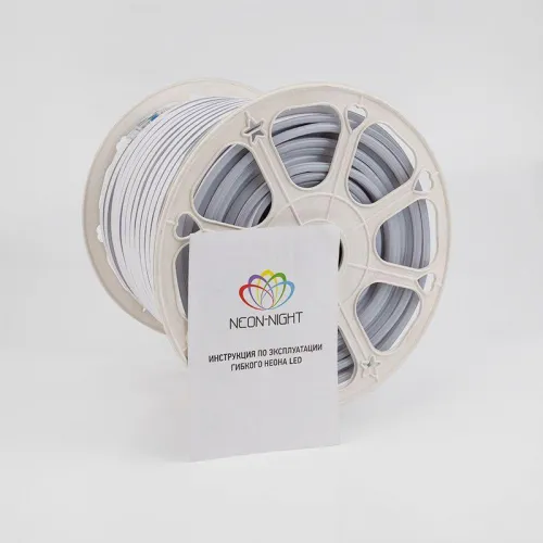 Шнур светодиодный гибкий неон LED SMD 8х16мм 120LED/м двустор. бел. (уп.100м) Neon-Night 131-095 фото 4