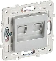 Розетка компьютерная двойн. RJ45 кат.6 SKANDY SK-K04S серебр. IEK SK-K20-2-K23