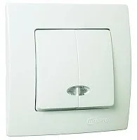 Выключатель 2-кл. Lillium с подсветкой Makel 32001023