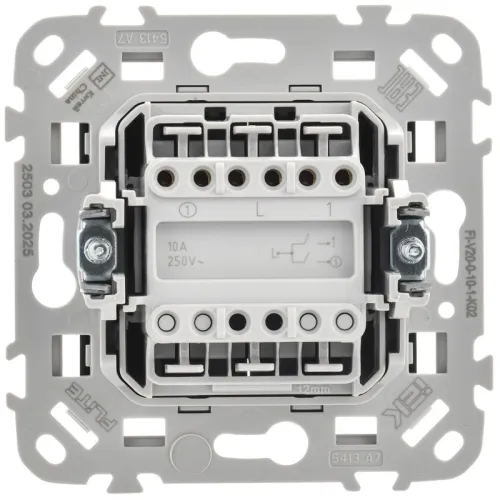 Выключатель 2-кл. СП FLITE ВС12-1-0-ФлЧ 10А механизм черн. IEK FI-V20-0-10-1-K02 фото 4