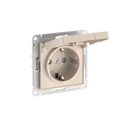 Розетка AtlasDesign 16А IP20 с заземл. защ. шторки с крышкой быстрозажим. клем. механизм беж. SE ATN000246S фото 5