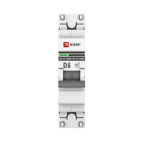 Выключатель автоматический модульный 1п D 6А 6кА ВА 47-63M с одним магнит. расцеп. EKF mcb4763m-6-1-6D-pro фото 4