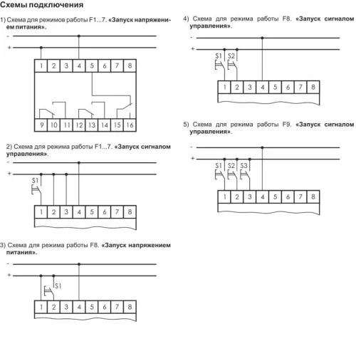 Реле времени RV-03/24 3х8А 24В AC/DC 3NO/NC IP20 многофункц. 3-х канал. 9 режимов работы с входами START диапазон выдержки времени 0с-99ч 59мин; 3мод. монтаж на DIN-рейке F&F EA02.001.028 фото 3