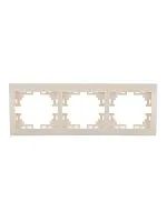 Рамка 3-м Mira горизонт. крем. LEZARD 701-0300-148