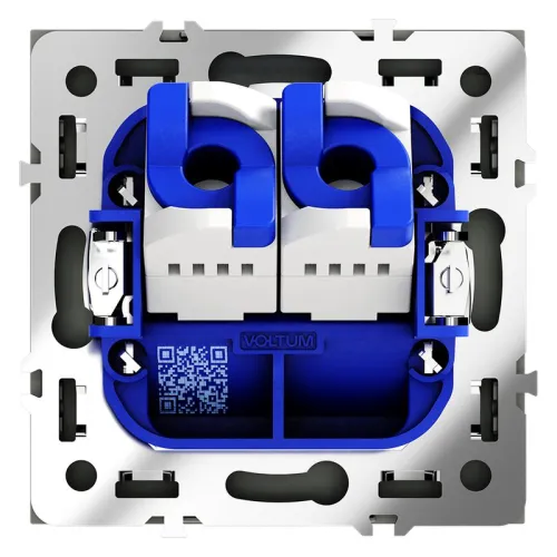 Розетка компьютерная 2-м СП S70 RJ45 + RJ45 кат.6 механизм черн. матов. Voltum VLS060208 фото 3
