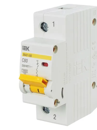 Выключатель автоматический модульный 1п C 80А 10кА ВА47-100 KARAT IEK MVA40-1-080-C фото 9