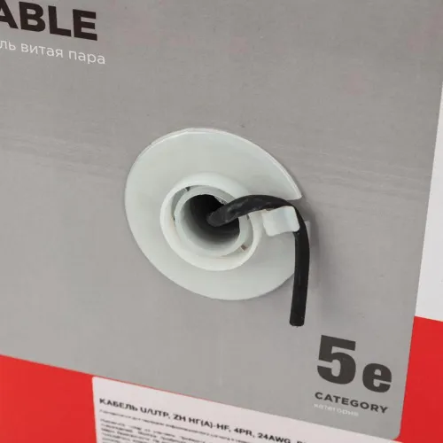 Кабель витая пара U/UTP кат.5E 4х2х24AWG CU LSZH нг(А)-HF OUTDOOR SOLID черн. (305м) Rexant 01-0065 фото 5