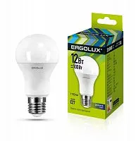 Лампа светодиодная LED-A60-12W-E27-6500K грушевидная ЛОН 172-265В Ergolux 12880