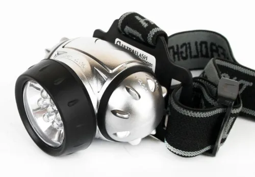 Фонарь налобный LED 5351 7LED 3 режима 3хR03 металлик Ultraflash 10260 фото 8