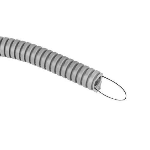 Труба гофрированная ПВХ d16мм с протяжкой сер. (уп.25м) Plast PROxima EKF tg-z-16-25n фото 3