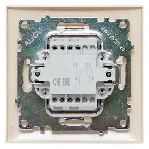 Выключатель 1-кл. СП Валенсия 10А перекрестный крем. EKF EWV10-221-20 фото 5