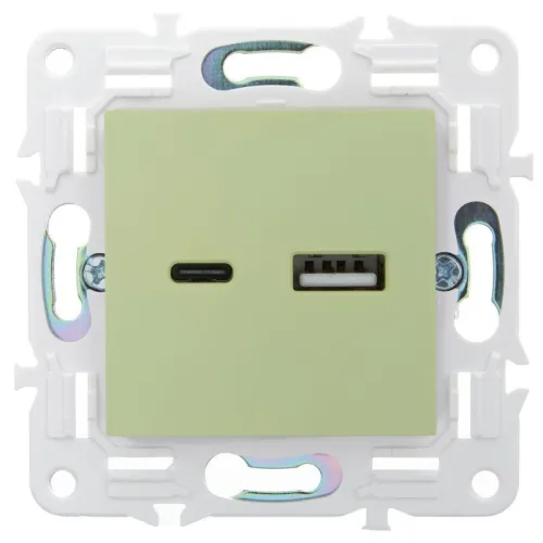 Розетка USB A+C 3.1А SKANDY SK-R14G мятный IEK SK-U22-D31-K06 фото 2