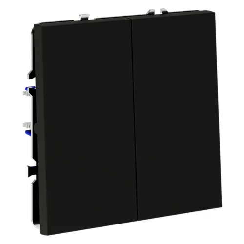 Переключатель проходной 2-кл. СП S70 10А механизм черн. матов. Voltum VLS020308 фото 2