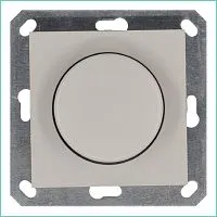 Светорегулятор поворотно-нажимной (диммер) LED 30-400Вт 1gang 2way механизм тауп Jasmart G4012T