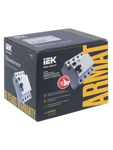 Выключатель дифференциального тока (УЗО) 4п 40А 30мА тип A ВДТ R10N ARMAT IEK AR-R10N-4-040A030 фото 3