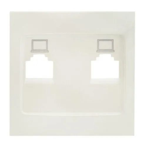 Панель лицевая Валенсия для розетки компьютерной 2-м RJ45 жемчуж. PROxima EKF ESK02-L-035-50 фото 2