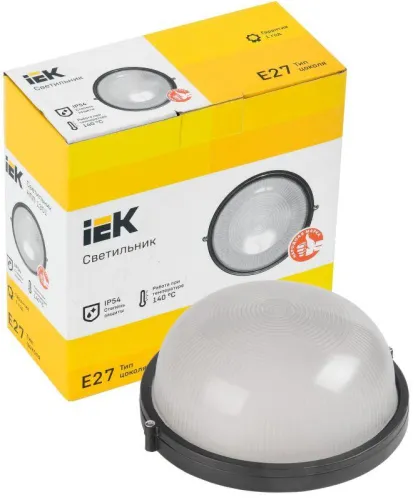 Светильник НПП 1301 60Вт E27 IP54 черн. круг IEK LNPP0-1301-1-060-K02 фото 2