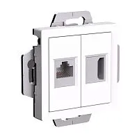 Розетка 2-м AtlasDesign HDMI+RJ45 кат.5E механизм бел. SE ATN000182