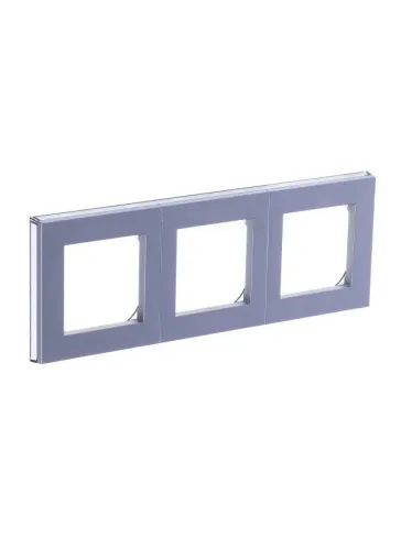 Рамка Levit 3п серебр./дым. черн. ABB 2CHH015030A6070 фото 2