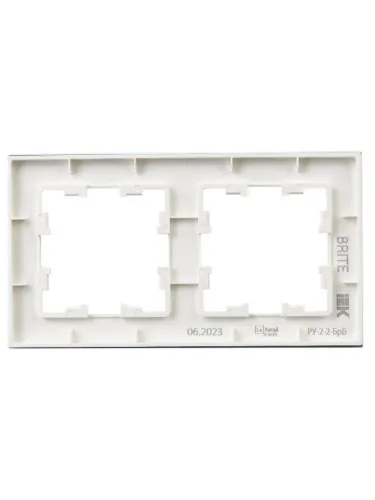 Рамка 2-м BRITE РУ-2-2-БрБ стекло бел. IEK BR-M22-G-K01 фото 4