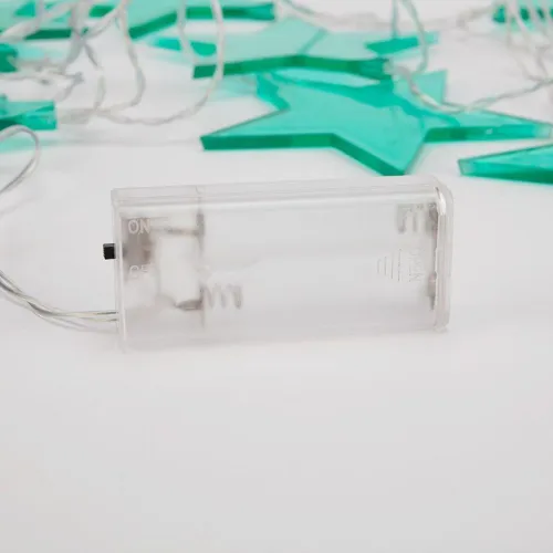 Гирлянда светодиодная "Звездопад" 2.25м 10LED бирюз. бел. 0.1Вт IP20 провод ПВХ прозр. элементы питания 2хAA (не в компл.) Neon-Night 304-004 фото 4