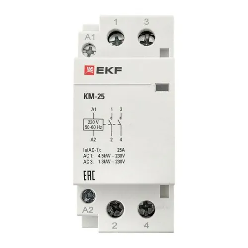 Контактор модульный КМ 25А 2NО (2 мод.) EKF km-2-25-20 фото 4