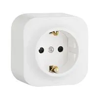 Розетка 1-м ОП Quteo 16А IP20 250В 2P+E с заземл. защ. шторки бел. IEK 782220