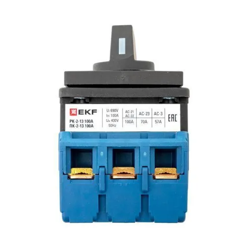 Переключатель кулачковый ПК-2-13 3П 100А "ВКЛ-ВЫКЛ" EKF pk-2-13-100 фото 4