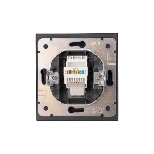 Розетка компьютерная СП STRONG MIELE RJ45 кат.6 антрацит Kranz KR-78-0724-5 фото 3