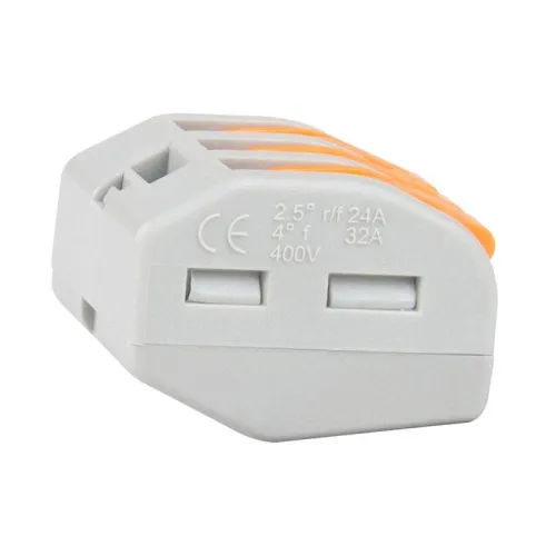 Клемма строительно-монтажная OptiKit СМК 222-413 с рычагом 3 отверстия 0.2-2.5(4.0)кв.мм КЭАЗ 351063 фото 4