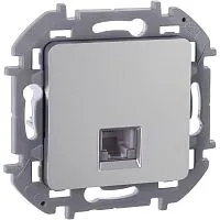 Розетка телефонная Inspiria RJ11 механизм алюм. IEK 673822