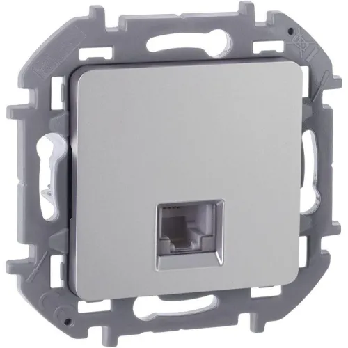 Розетка телефонная Inspiria RJ11 механизм алюм. IEK 673822