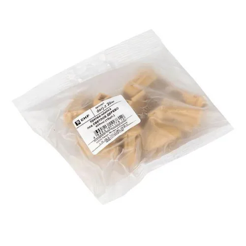 Держатель для труб (клипса) d20мм свет. дерево (уп.10шт) Plast EKF derj-z-20w фото 6