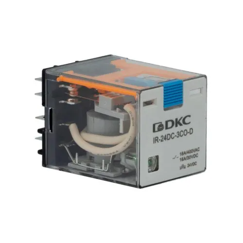 Реле одиночное 24В DC до 16А 3 прекидн. контакта DKC IR-24DC-3CO-D фото 5