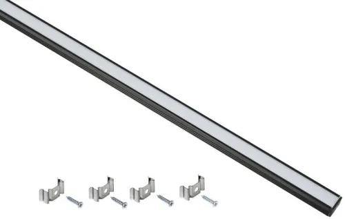 Профиль для LED ленты 1712 прямоугольный компл. аксессуров алюм. опал черн. (дл.2м) IEK LSADD1712-SET1-2-N1-1-K02