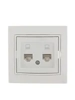 Розетка компьютерная 2-м СП Mira RJ45 бел./бел. LEZARD 701-0202-141
