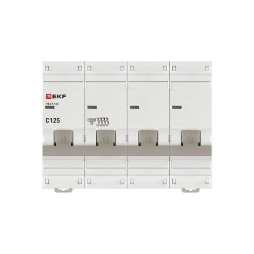 Выключатель автоматический модульный 4п C 125А 10кА ВА 47-100 PROxima EKF mcb47100-4-125C-pro фото 4