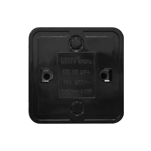 Розетка 1-м ОП Олимп 16А IP20 с заземл. черн. Universal 2227 фото 2