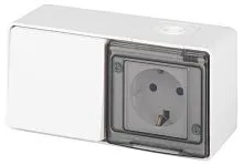 Блок розетка с выключателем Эксперт 11-7501-01 IP55 16А (10AX)-250В ОУ бел. Эра Б0063288