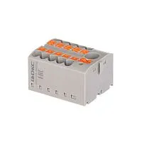 Блок распределительный зажим push-in 1 ввод 6кв.мм 10 точек подключения 2.5кв.мм сер. DKC DTP1-110-104SPUG