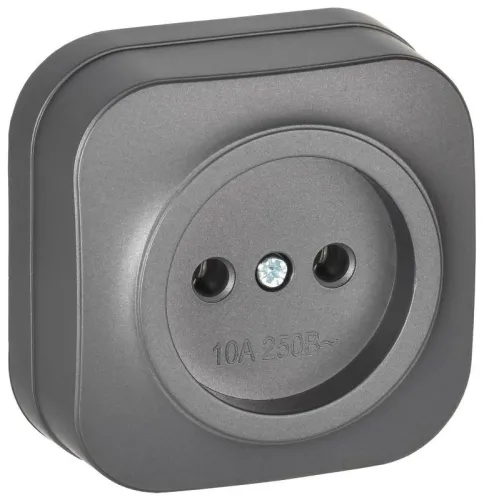 Розетка ОП GLORY РС20-2-ХСм 10А без заземл. без защ. шторок сталь матов. IEK ERH10-K46M-10