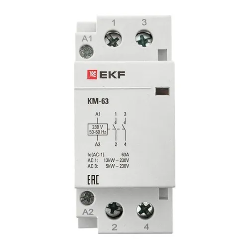 Контактор модульный КМ 63А 2NО (2 мод.) EKF km-2-63-20 фото 9