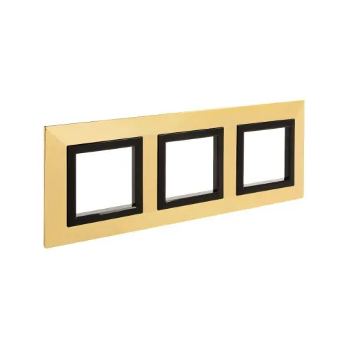 Рамка 3-м 6мод. Avanti метал. зол. DKC 4408856 фото 5