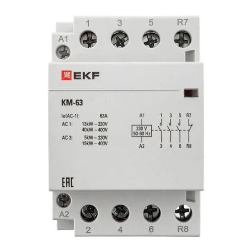 Контактор модульный КМ 63А 3NО+NC (3 мод.) EKF km-3-63-31 фото 4