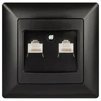 Розетка компьютерная 2-м СП Solo 4-304-05 RJ45 антрацит Intro Б0043393